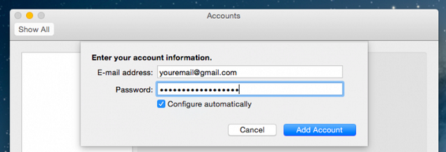 quy trình add Gmail vào outlook trên Mac