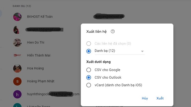 hướng dẫn chuyển danh bạ từ gmail sang outlook