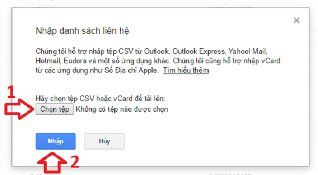 các bước chuyển danh bạ từ outlook sang gmail