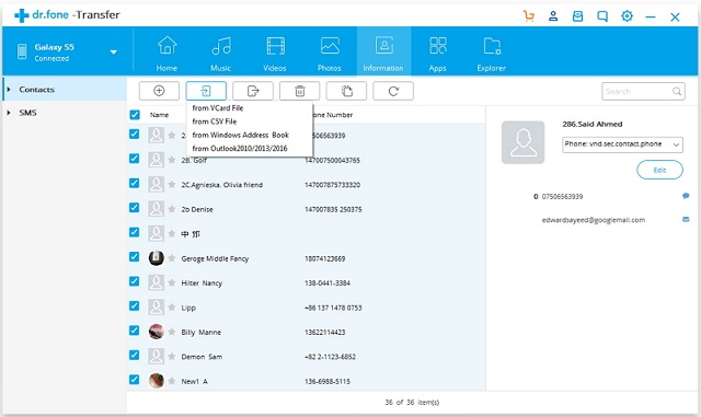 hướng dẫn Chuyển danh bạ từ outlook sang Android