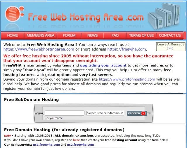 hosting mien phi FreeWebHostingArea.Com