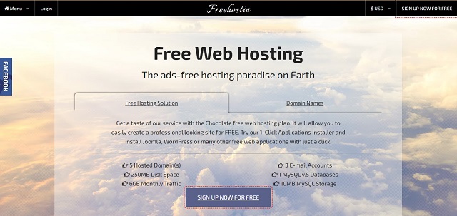 hosting miễn phí Freehostia.com