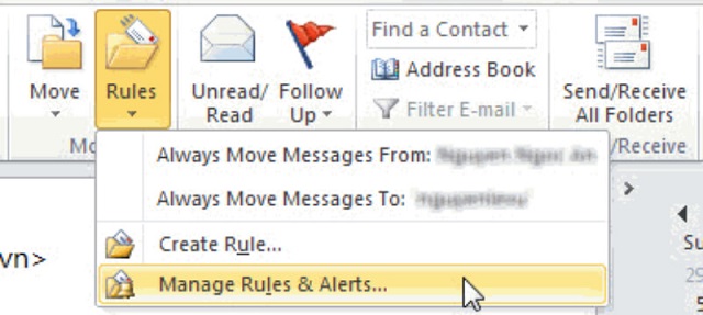khắc phục tình trạng không hiển thị mail trong inbox outlook