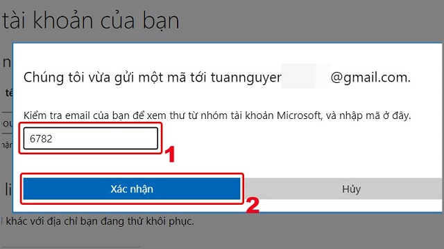 cách lấy lại mật khẩu trong outlook