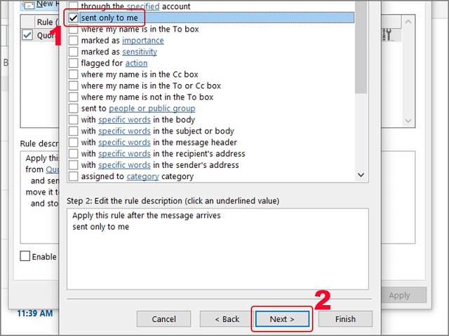 các bước auto reply outlook