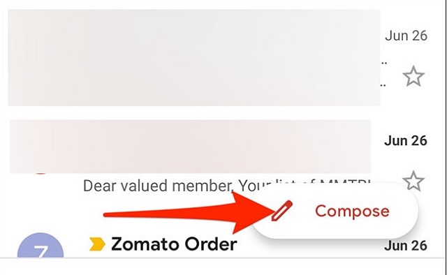 Chèn bảng trong gmail bằng điện thoại dễ dàng