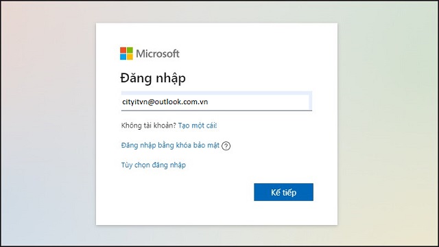 cách đăng nhập Outlook