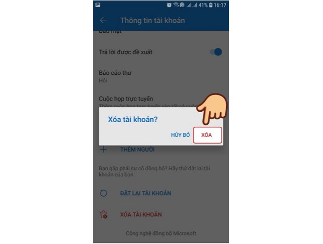 hướng dẫn cách đăng xuất tài khoản Outlook trên điện thoại