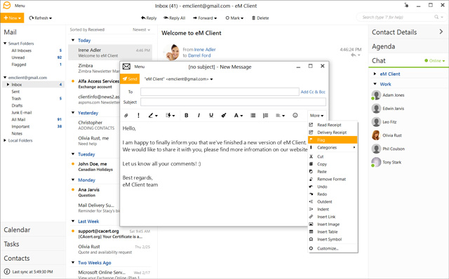 phần mềm email thay thế outlook eM Client