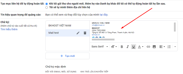 các bước thêm chữ ký vào gmail bằng HTMLSig