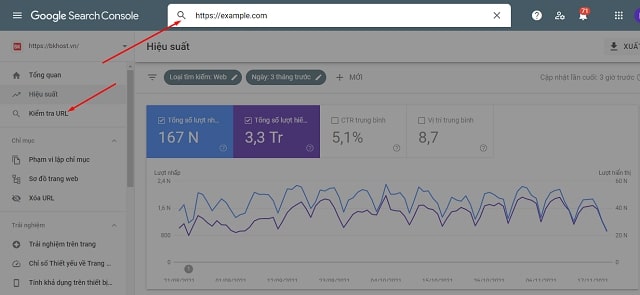 Hướng dẫn sử dụng google search console kiểm tra url