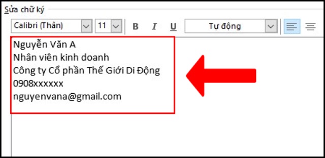 tạo chữ ký mail outlook