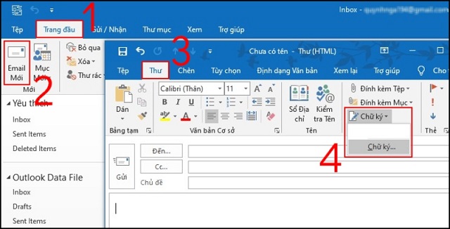 cách tạo chữ ký mail outlook