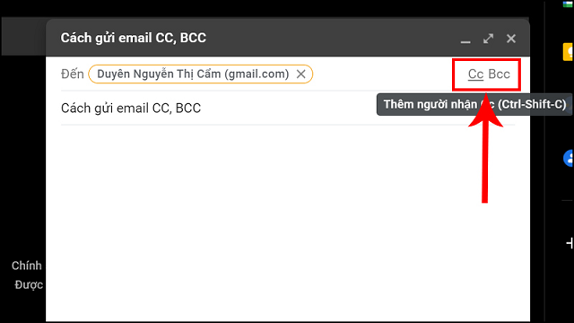 Hướng dẫn chi tiết cách cc mail và bcc mail bước 2