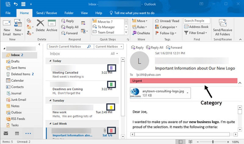 Cách gán màu cho một email trên outlook